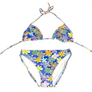 Sand N Sun Vintage Vibrant Floral Bikini Set, size small